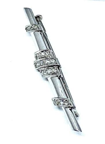 Broche Broche barrette en platine avec diamants taille rose, vers 1920 58 Facettes AB209