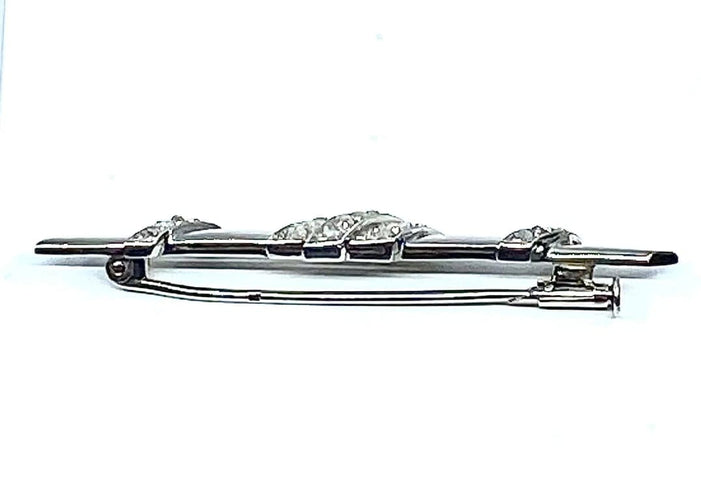 Broche Broche barrette en platine avec diamants taille rose, vers 1920 58 Facettes AB209