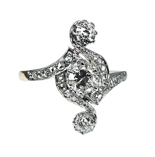 Bague 58 Bague époque 1900 en or 18 carats et diamants 58 Facettes AB204