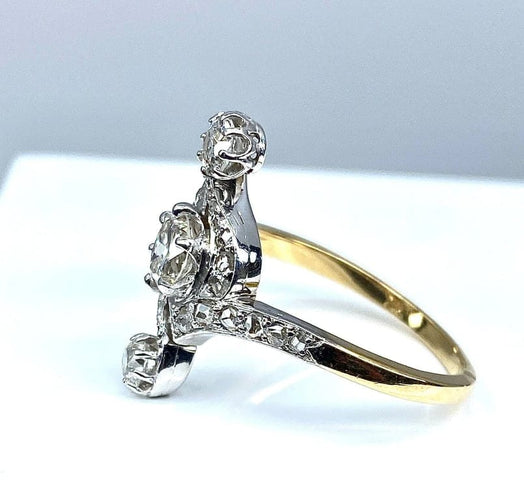 Bague 58 Bague époque 1900 en or 18 carats et diamants 58 Facettes AB204