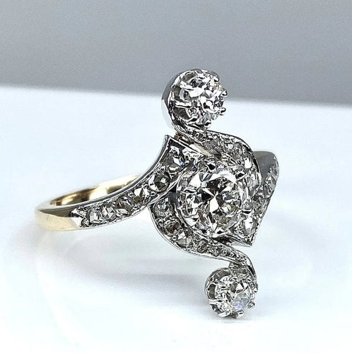 Bague 58 Bague époque 1900 en or 18 carats et diamants 58 Facettes AB204
