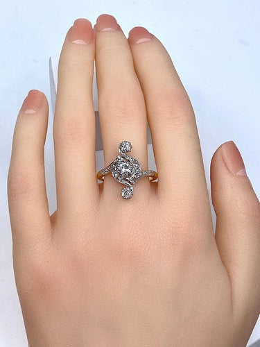 Bague 58 Bague époque 1900 en or 18 carats et diamants 58 Facettes AB204