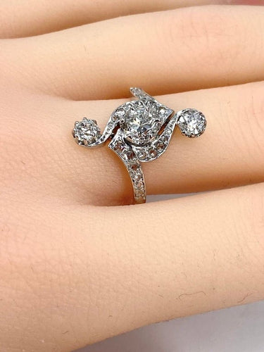 Bague 58 Bague époque 1900 en or 18 carats et diamants 58 Facettes AB204