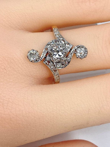 Bague 58 Bague époque 1900 en or 18 carats et diamants 58 Facettes AB204