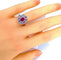 Bague 51 Bague marguerite en or blanc 18 carats rubis et diamants 58 Facettes AB218