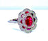 Bague 51 Bague marguerite en or blanc 18 carats rubis et diamants 58 Facettes AB218
