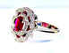 Bague 51 Bague marguerite en or blanc 18 carats rubis et diamants 58 Facettes AB218