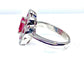 Bague 51 Bague marguerite en or blanc 18 carats rubis et diamants 58 Facettes AB218