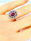 Bague 51 Bague marguerite en or blanc 18 carats rubis et diamants 58 Facettes AB218