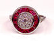 Bague 52 Bague en or blanc 18 carats avec rubis et diamants 58 Facettes AB221