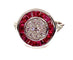 Bague 52 Bague en or blanc 18 carats avec rubis et diamants 58 Facettes AB221