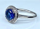 Bague 53 Bague marguerite - Bague en or blanc 18 carats saphir et diamants 58 Facettes AB222