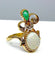 Bague 56 Bague en or jaune et or blanc 18 carats, opale, émeraude et diamants 58 Facettes AB226