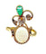 Bague 56 Bague en or jaune et or blanc 18 carats, opale, émeraude et diamants 58 Facettes AB226