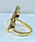 Bague 56 Bague en or jaune et or blanc 18 carats, opale, émeraude et diamants 58 Facettes AB226