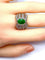Bague 58 Bague en or jaune et blanc 18 carats avec émeraude et diamants 58 Facettes AB228