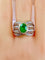 Bague 58 Bague en or jaune et blanc 18 carats avec émeraude et diamants 58 Facettes AB228