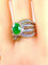 Bague 58 Bague en or jaune et blanc 18 carats avec émeraude et diamants 58 Facettes AB228