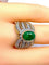 Bague 58 Bague en or jaune et blanc 18 carats avec émeraude et diamants 58 Facettes AB228
