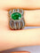 Bague 58 Bague en or jaune et blanc 18 carats avec émeraude et diamants 58 Facettes AB228