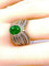 Bague 58 Bague en or jaune et blanc 18 carats avec émeraude et diamants 58 Facettes AB228