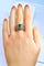 Bague 58 Bague en or jaune et blanc 18 carats avec émeraude et diamants 58 Facettes AB228
