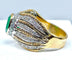 Bague 58 Bague en or jaune et blanc 18 carats avec émeraude et diamants 58 Facettes AB228