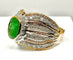Bague 58 Bague en or jaune et blanc 18 carats avec émeraude et diamants 58 Facettes AB228