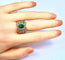 Bague 58 Bague en or jaune et blanc 18 carats avec émeraude et diamants 58 Facettes AB228