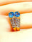 Bague 59 Bague bandeau en or jaune 18 carats avec topazes et diamants 58 Facettes AB229