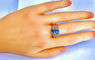 Bague 59 Bague bandeau en or jaune 18 carats avec topazes et diamants 58 Facettes AB229