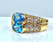 Bague 59 Bague bandeau en or jaune 18 carats avec topazes et diamants 58 Facettes AB229