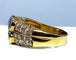 Bague 59 Bague bandeau en or jaune 18 carats avec topazes et diamants 58 Facettes AB229