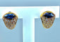 Boucles d'oreilles Boucles d’oreilles en or jaune 18 carats saphirs navette et diamants 58 Facettes AB235