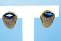Boucles d'oreilles Boucles d’oreilles en or jaune 18 carats saphirs navette et diamants 58 Facettes AB235