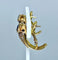 Boucles d'oreilles Boucles d’oreilles en or jaune 18 carats saphirs navette et diamants 58 Facettes AB235