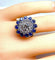 Bague 51 Bague en or blanc 18 carats avec diamants et saphirs 58 Facettes AB241
