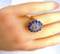 Bague 51 Bague en or blanc 18 carats avec diamants et saphirs 58 Facettes AB241
