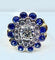 Bague 51 Bague en or blanc 18 carats avec diamants et saphirs 58 Facettes AB241