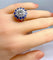 Bague 51 Bague en or blanc 18 carats avec diamants et saphirs 58 Facettes AB241