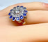 Bague 51 Bague en or blanc 18 carats avec diamants et saphirs 58 Facettes AB241