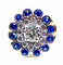 Bague 51 Bague en or blanc 18 carats avec diamants et saphirs 58 Facettes AB241