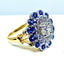 Bague 51 Bague en or blanc 18 carats avec diamants et saphirs 58 Facettes AB241