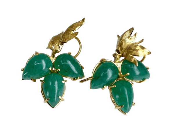 Boucles d'oreilles Boucles d’oreilles en or jaune 18 carats aux aventurines 58 Facettes AB243