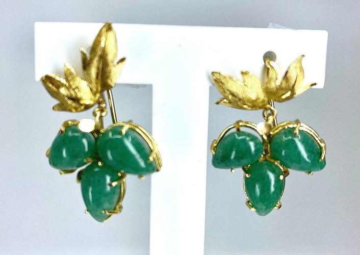 Boucles d'oreilles Boucles d’oreilles en or jaune 18 carats aux aventurines 58 Facettes AB243