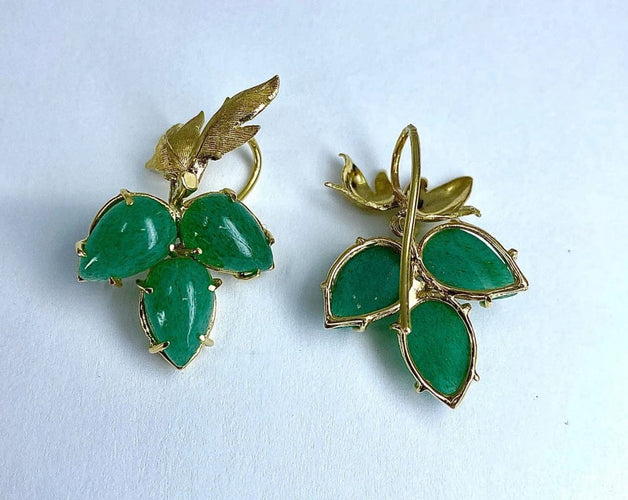 Boucles d'oreilles Boucles d’oreilles en or jaune 18 carats aux aventurines 58 Facettes AB243