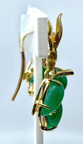 Boucles d'oreilles Boucles d’oreilles en or jaune 18 carats aux aventurines 58 Facettes AB243