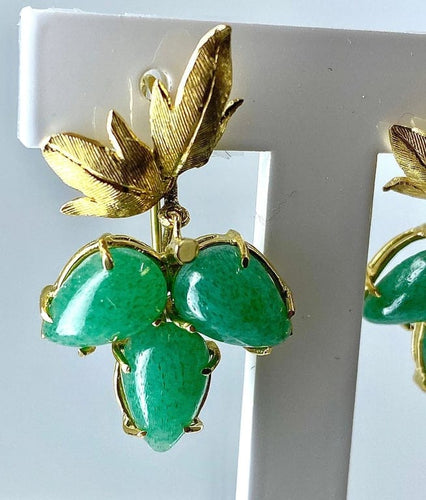 Boucles d'oreilles Boucles d’oreilles en or jaune 18 carats aux aventurines 58 Facettes AB243
