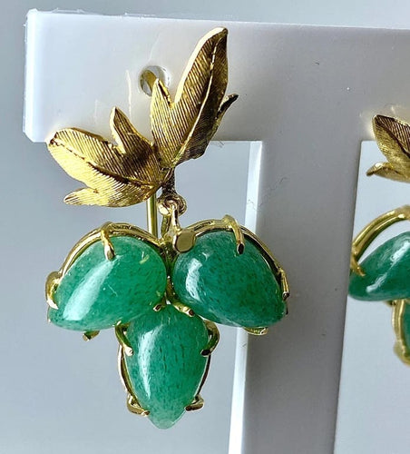 Boucles d'oreilles Boucles d’oreilles en or jaune 18 carats aux aventurines 58 Facettes AB243