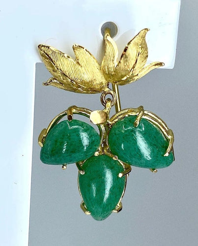 Boucles d'oreilles Boucles d’oreilles en or jaune 18 carats aux aventurines 58 Facettes AB243
